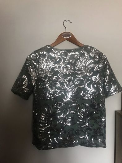 Vero Moda Occasion Silver Sequin Top size 10 New with tags