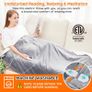 Electric Heated Blanket Throw 120  160cm, Flannel Sherpa, Fast Heating, 10 Heat Levels, 9H Auto-Off, LED Controller, Overheat Protection, Machine Washable, ETL Certified, Grey Image 8