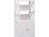 Bathroom Cabinet White 46x24x116 cm Paulownia Wood