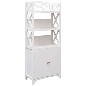 Bathroom Cabinet White 46x24x116 cm Paulownia Wood