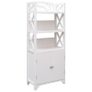 Bathroom Cabinet White 46x24x116 cm Paulownia Wood Image 5