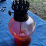 Vintage red bowl oil lamp Image 2