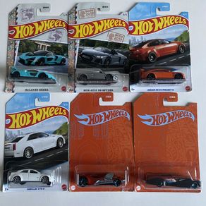 McLaren Senna, Audi R8, Jaguar XE, Cadillac CTS-V/ Fleetwood, Twin Mill - Collectors Set - Hot wheels