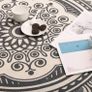 4ft Circle Rug Round Area Rug Cotton Woven Rug with Tassels Washable Mandala Black White Printed for Bedroom Livingroom Kitchen (FREE POSTAGE) Image 3