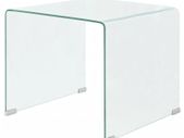Coffee Table Tempered Glass 49.5x50x45 cm Clear