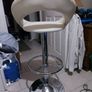 White Leather Kitchen Stool, Functioning Great and in very good condition Image 5