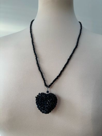 Vintage Beads with Heart Pendant