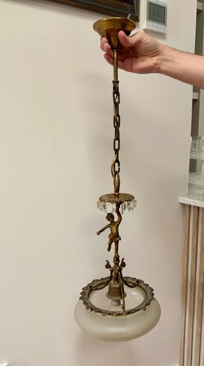 Antique Victorian Cherub Ceiling Light