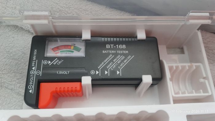 Battery Master Ultimate Organizer Box, Holds 93 Batteries with BT-168 Tester and Clear Hinged Lid Sturdy Wall Mountable AAA AA C D 9V coin cell