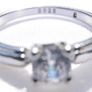 Vintage Sterling Silver 925 Solitaire Ring with Round Faceted , size O - 2,21g Image 8
