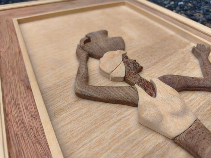 Pair of Decorative Wooden Marquetry Panels