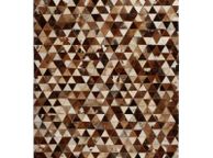 main image for ad Rug Genuine Leather Patchwork 160x230 cm Triangle Brown/White