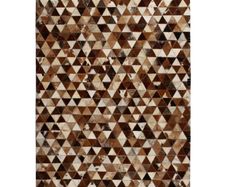 Rug Genuine Leather Patchwork 160x230 cm Triangle Brown/White