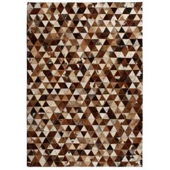 Rug Genuine Leather Patchwork 160x230 cm Triangle Brown/White
