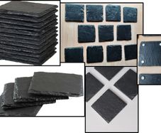 12 Set Natural Coasters - Real Slate Christmas table decor
