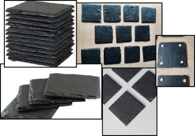 12 Set Natural Coasters - Real Slate Christmas table decor