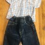Baby Levi jeans and shirt. Age 3 months. Free teddy. Image 2