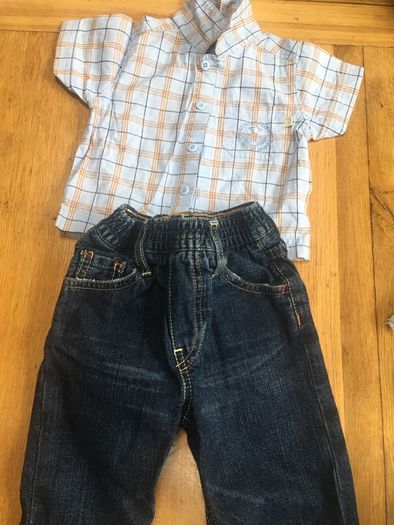 Baby Levi jeans and shirt. Age 3 months. Free teddy.