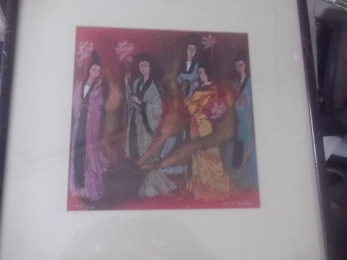 a chinese water colour signed