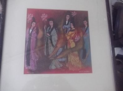 a chinese water colour signed