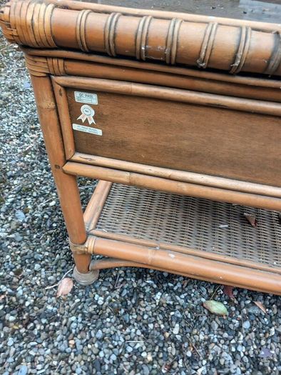 vintage glass top nightstand