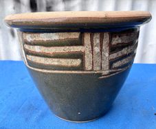 Vintage glazed flower pot