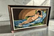 Vintage French tapestry of a nude lady