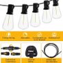 Outdoor String Lights Mains Powered 60FT, Festoon Light Waterproof with 30+1 LED Plastic Bulbs, ST38 Hanging Lighting for Outside Patio Cafe Indoor Party 2700K Warm White Image 4