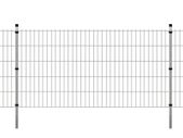 2D Garden Fence Panels & Posts 2008x1030 mm 4 m Silver