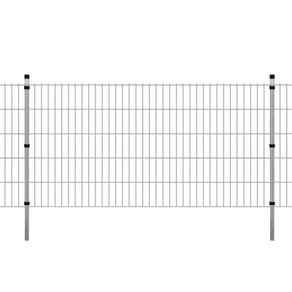2D Garden Fence Panels & Posts 2008x1030 mm 4 m Silver