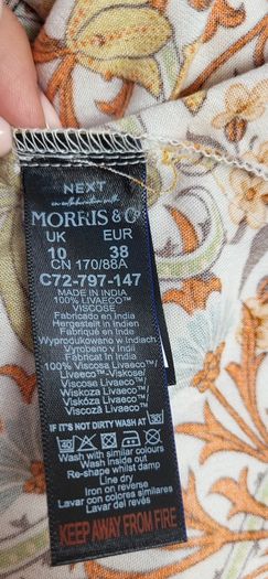 NEXT Morris & Co floral loose top with back detail Sz 10UK (Fit 10-12UK)