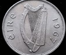 [#231] - Ireland 1967 | Irish 6p | Six Pence | Wolfhound | KM.13a | High Grade