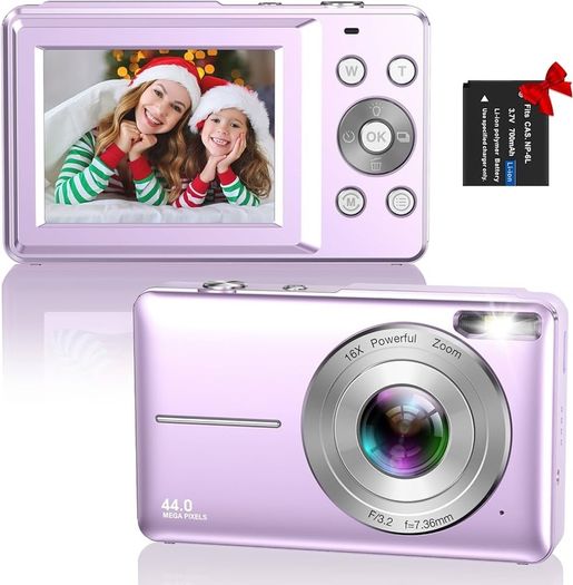 FREE EXPRESS SHIPPING Digital Camera, Hauyince FHD 1080P 44MP Compact Camera, Vlogging Camera with 16X Digital Zoom, Powerful Camera