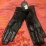 Atmosphere black real soft  leather ladies gloves size S/M Free post Image 2