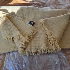 100% Pure New Wool Yellow Blanket Throw