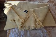 100% Pure New Wool Yellow Blanket Throw