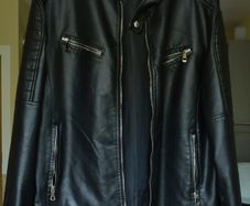 KYMAXX Faus Leather Bomber Jacket