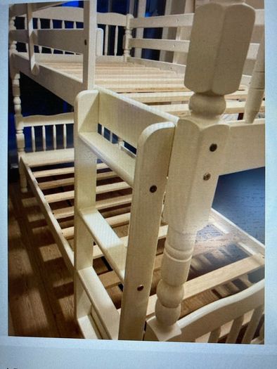 A Beautiful White Bunk Bed. No Mattresses .