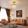Gold Crystal Ceiling Light with 57 Crystal Strands, Ceiling Light with Mounting Plate for Hallway, Image 3