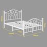 4ft6 Double Bed Frame with Headboard and Footboard Metal Bed Frame Double Mattress Foundation No Box Spring Needed/Easy Assembly/Bedstead Base/White Image 4