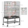 Large Bird Cage Budgie Cage with Stand, Toys, Wheels, Accessories, Storage Shelf for Canaries, Finches, Lovebirds, Parakeets - Black, 79 x 49 x 133 cm Image 2