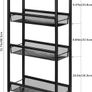 NEW SALE | 4-Tier Storage Trolley Cart, Kitchen Storage Wagon, Rolling Kitchen Shelving Unit on Wheels Mobile Slit Cart with Wooden Tabletop Image 3