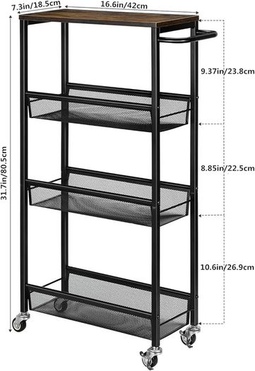 NEW SALE | 3-tier Storage Rack on Wheels, Kitchen Storage Utility Cart