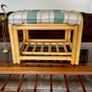 Sturdy Versatile Rattan and Bamboo Low Stool Footstool VGC Image 2