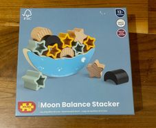 Brand New Bigjigs Toys Moon Balance Stacker - 9 Piece Moon & Stars Wooden Stacking Toy