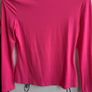 SHEIN Hot Pink Mesh Insert Long Sleeve Top - Size M Image 2