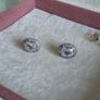 Pandora Silver and white crystal earrings very good condition Image 6