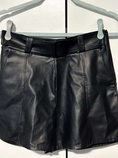 Faux leather shorts