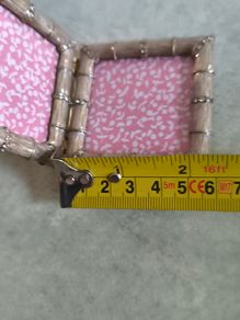 Brass Lace Bamboo Edge Goldy Mini Double Photo Frame 2 x 2 inches
