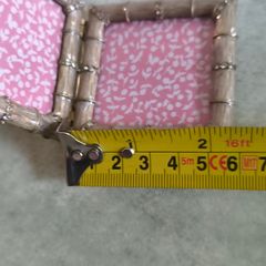Brass Lace Bamboo Edge Goldy Mini Double Photo Frame 2 x 2 inches